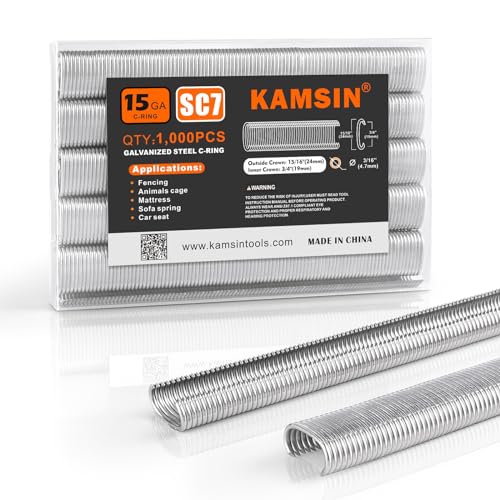 Sestavené spojovací prvky |   Kamsin Sc7 15 Gauge Galvanizované Ocelové Hřebíky 3/4-Palcové Koruny Hřebíky C Hřebíky Hřebíky pro Prasata 1 000/Balení (1 000 Ks (Galvanizovaná Ocel)) Sestavené spojovací prvky Sestavené spojovací prvky